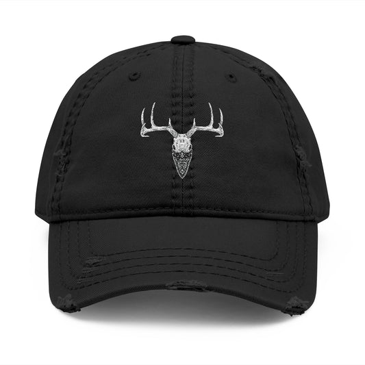 Distressed Embroidered Buck Bandit Dad Hat — Vintage Hunting Cap