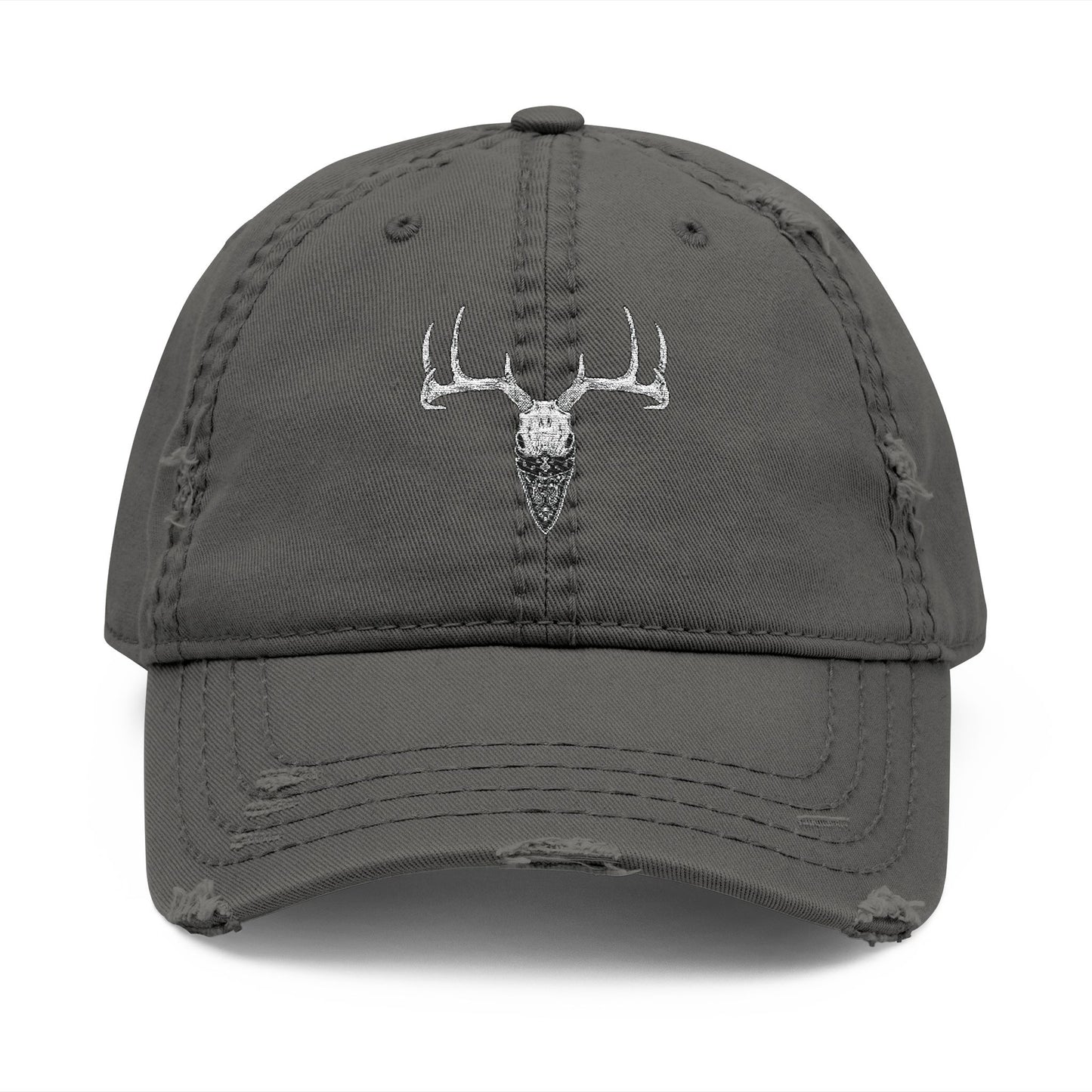 Distressed Embroidered Buck Bandit Dad Hat — Vintage Hunting Cap