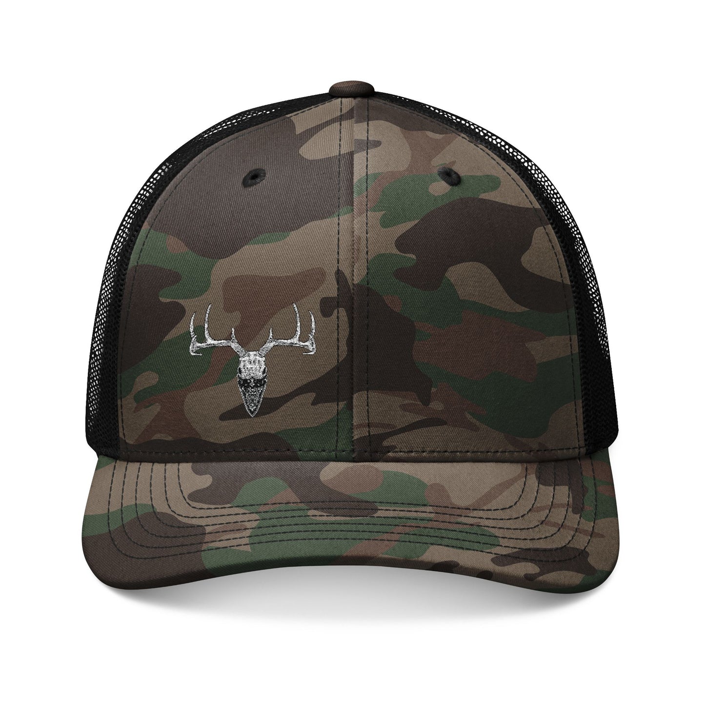 Camo Trucker Hat – Buck Bandit Offset Embroidered Hunting Cap