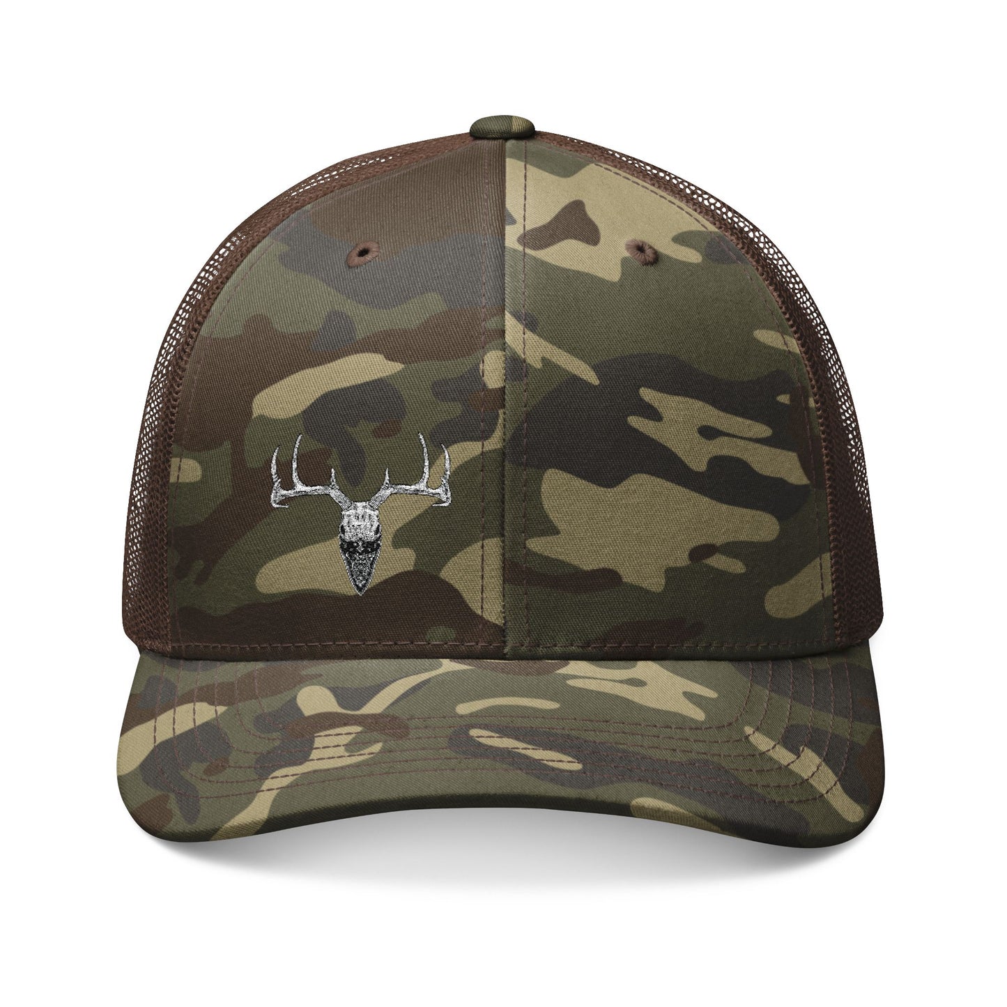 Camo Trucker Hat – Buck Bandit Offset Embroidered Hunting Cap
