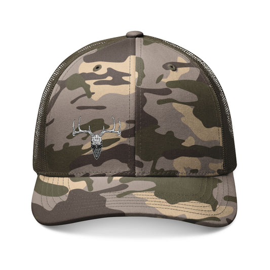 Camo Trucker Hat – Buck Bandit Offset Embroidered Hunting Cap